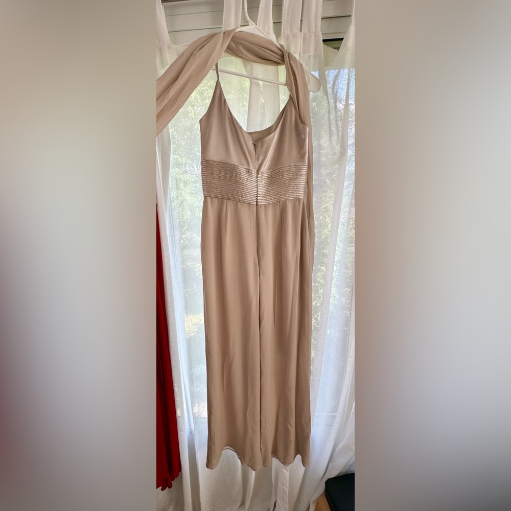 100% Silk dressy beige romper size small